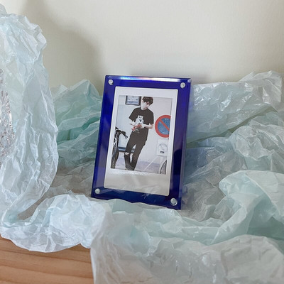 Akril, erős mágneses kétoldalas 3 hüvelykes polaroid képkeret átlátszó promóciós kijelző állvány címkepapír