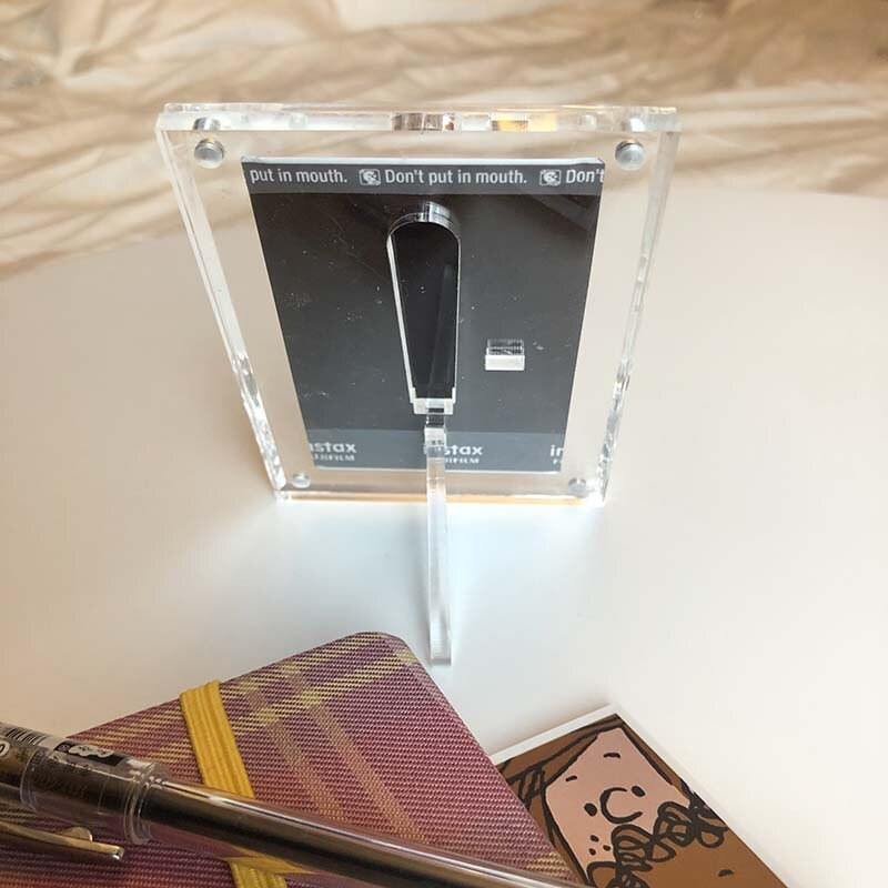 Akril, erős mágneses kétoldalas 3 hüvelykes polaroid képkeret átlátszó promóciós kijelző állvány címkepapír