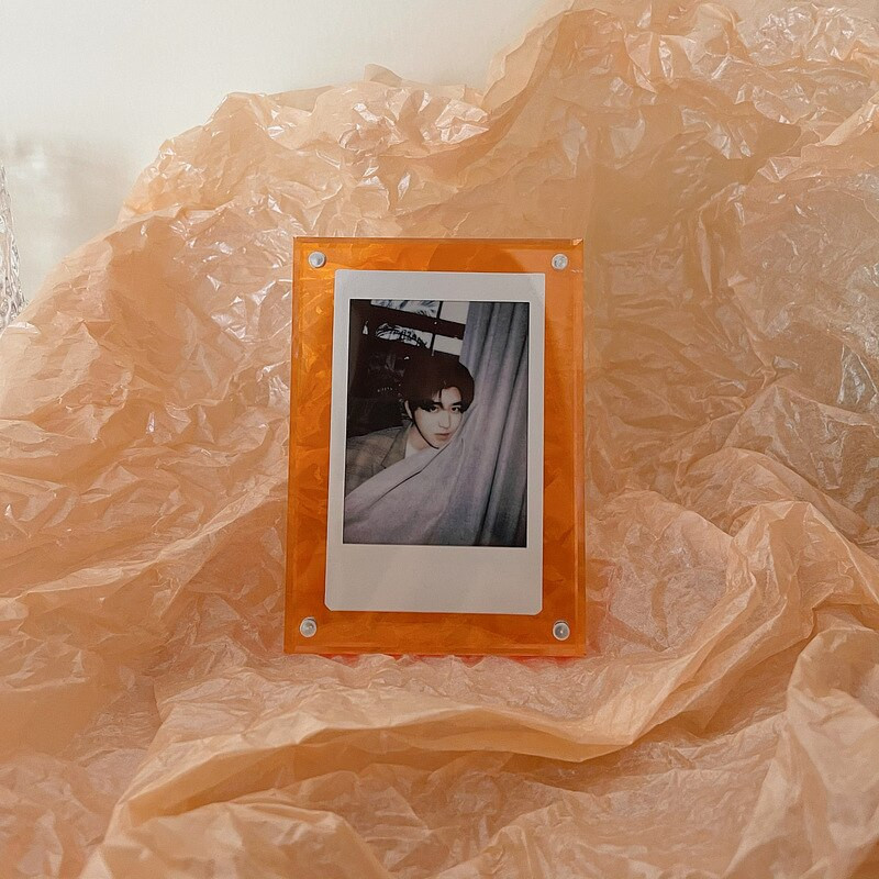 Akril, erős mágneses kétoldalas 3 hüvelykes polaroid képkeret átlátszó promóciós kijelző állvány címkepapír