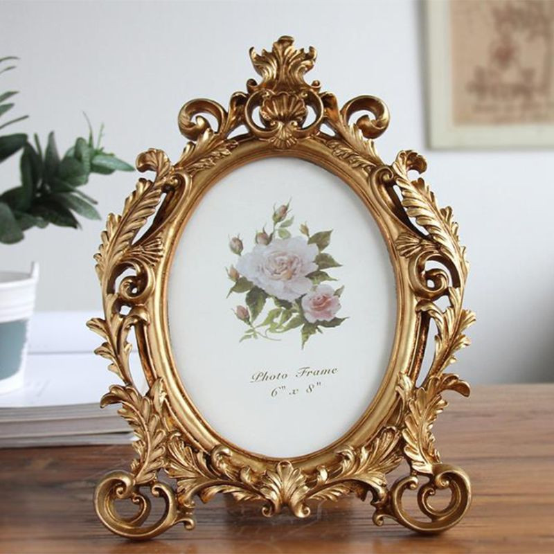 Rame foto în stil european de 6/7/8 inci, pictură, rame sculptate din rășină, pentru ornamente de masă, rame pentru fotografii de manoperă retro