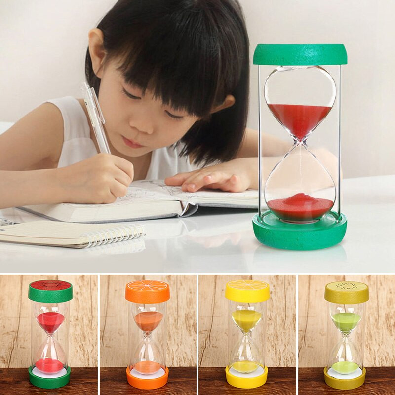 Clepsidra 15 minute Ceas cu nisip Ceas cu cronometru cu fructe 30 45 60 de minute Ornamente pentru birou din sticlă de nisip Decorare pentru casa Cadou pentru copii 2022