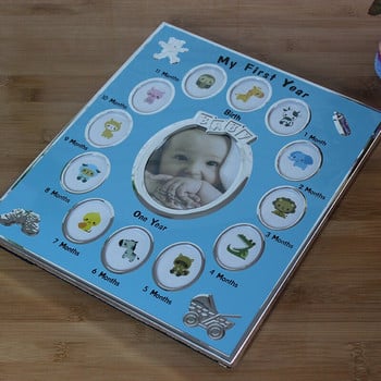 Подарък за бебе Моята първа година от 1 до 12 месеца Рамка за снимки Детски спомен Метални рамки Декорация на дома Запис на растежа на бебето Персонализирани снимки