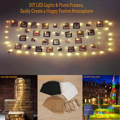 30 vnt. Popierinis nuotraukų rėmelių rinkinys Keli paveikslų kilimėliai, mini mediniai segtukai, pakabinamas kartonas, skirtas namų kambario sienų dekoravimui „pasidaryk pats“