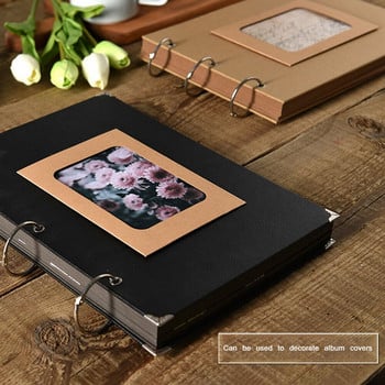 30 τμχ Σετ χάρτινης κορνίζας Πολλαπλές ψάθες φωτογραφιών Μίνι ξύλινα κλιπς με κορδόνι κρεμαστό χαρτόνι για διακόσμηση τοίχου σπιτιού DIY