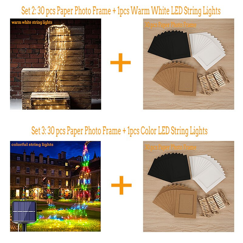 30 vnt. Popierinis nuotraukų rėmelių rinkinys Keli paveikslų kilimėliai, mini mediniai segtukai, pakabinamas kartonas, skirtas namų kambario sienų dekoravimui „pasidaryk pats“