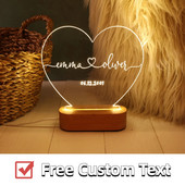 Személyre szabott 3D lámpaszöveg Egyedi fénykép Személyre szabott hálószoba éjszakai lámpa Személyre szabott ajándék USB tápellátással rendelkező hálószoba lámpa otthoni dekoráció