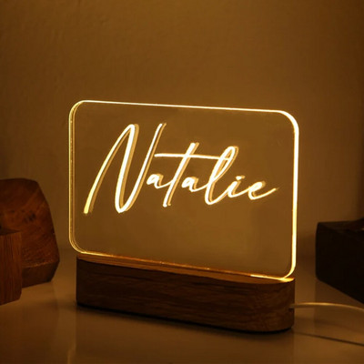Személyre szabott 3D lámpaszöveg Egyedi fénykép Személyre szabott hálószoba éjszakai lámpa Személyre szabott ajándék USB tápellátással rendelkező hálószoba lámpa otthoni dekoráció