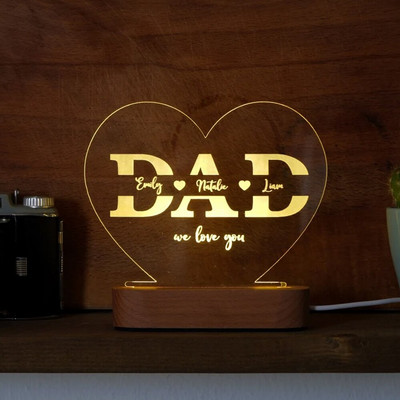 Személyre szabott 3D lámpaszöveg Egyedi fénykép Személyre szabott hálószoba éjszakai lámpa Személyre szabott ajándék USB tápellátással rendelkező hálószoba lámpa otthoni dekoráció