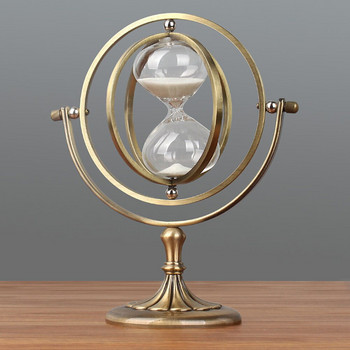 Δωμάτιο Vintage Office Λεπτά νοικοκυριού Δημιουργικά σκανδιναβικά είδη Χρονοδιακόπτης Sandglass Δώρο Περιστρεφόμενο ρετρό γυαλί European Metal Globe