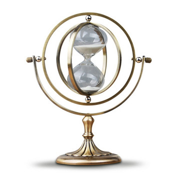 Χρονοδιακόπτης οικιακής χρήσης Περιστρεφόμενο ρολόι Ώρες στολίδια Μεταλλικά σκανδιναβικά λεπτά Globe κλεψύδρα European Living Retro Creative Sandglass δωμάτιο