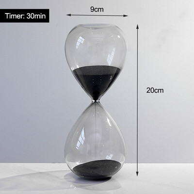Cronometre cu nisip clepsidră, cronometru modern cu nisip, ceas cu nisip, cronometru din sticlă de 15/30 min, decoruri pentru biroul de acasă