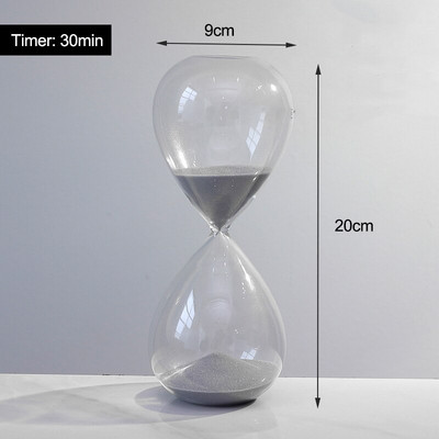 Cronometre cu nisip clepsidră, cronometru modern cu nisip, ceas cu nisip, cronometru din sticlă de 15/30 min, decoruri pentru biroul de acasă