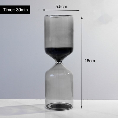 Cronometre cu nisip clepsidră, cronometru modern cu nisip, ceas cu nisip, cronometru din sticlă de 15/30 min, decoruri pentru biroul de acasă