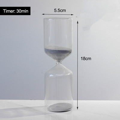 Cronometre cu nisip clepsidră, cronometru modern cu nisip, ceas cu nisip, cronometru din sticlă de 15/30 min, decoruri pentru biroul de acasă