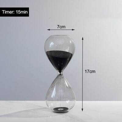 Cronometre cu nisip clepsidră, cronometru modern cu nisip, ceas cu nisip, cronometru din sticlă de 15/30 min, decoruri pentru biroul de acasă
