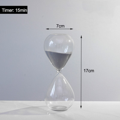 Cronometre cu nisip clepsidră, cronometru modern cu nisip, ceas cu nisip, cronometru din sticlă de 15/30 min, decoruri pentru biroul de acasă