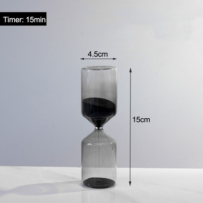 Cronometre cu nisip clepsidră, cronometru modern cu nisip, ceas cu nisip, cronometru din sticlă de 15/30 min, decoruri pentru biroul de acasă