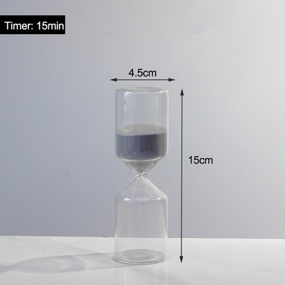 Cronometre cu nisip clepsidră, cronometru modern cu nisip, ceas cu nisip, cronometru din sticlă de 15/30 min, decoruri pentru biroul de acasă