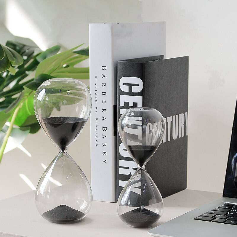 Cronometre cu nisip clepsidră, cronometru modern cu nisip, ceas cu nisip, cronometru din sticlă de 15/30 min, decoruri pentru biroul de acasă