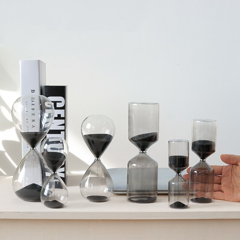 Cronometre cu nisip clepsidră, cronometru modern cu nisip, ceas cu nisip, cronometru din sticlă de 15/30 min, decoruri pentru biroul de acasă