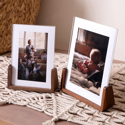 Akril képkeret függőleges fából készült fotókeret esküvői fotókeret asztali irodai fotódekoráció