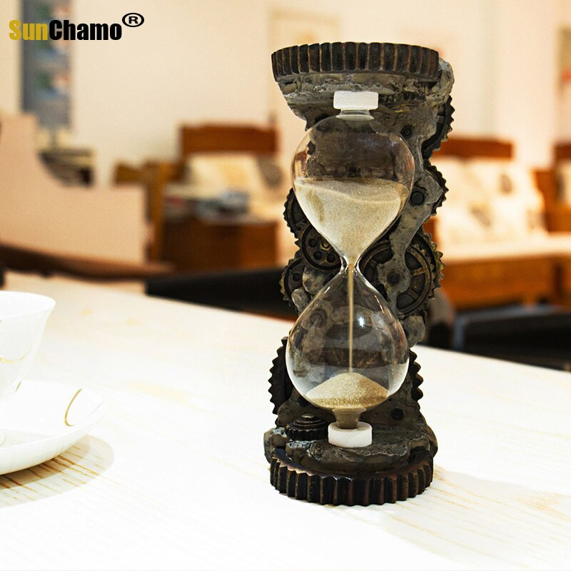 Decorare creativă pentru casă Gear Time Clepsidra Cadou de artizanat Metal Color Nisip Ochelari Ceas Timer Cadou pentru prieten Clepsidra