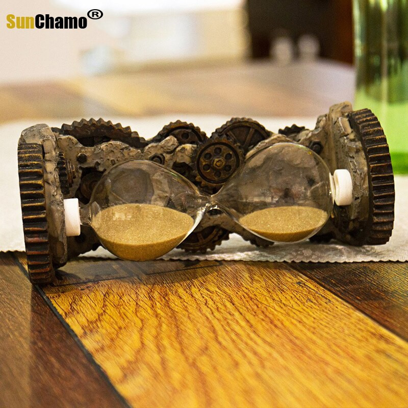 Decorare creativă pentru casă Gear Time Clepsidra Cadou de artizanat Metal Color Nisip Ochelari Ceas Timer Cadou pentru prieten Clepsidra