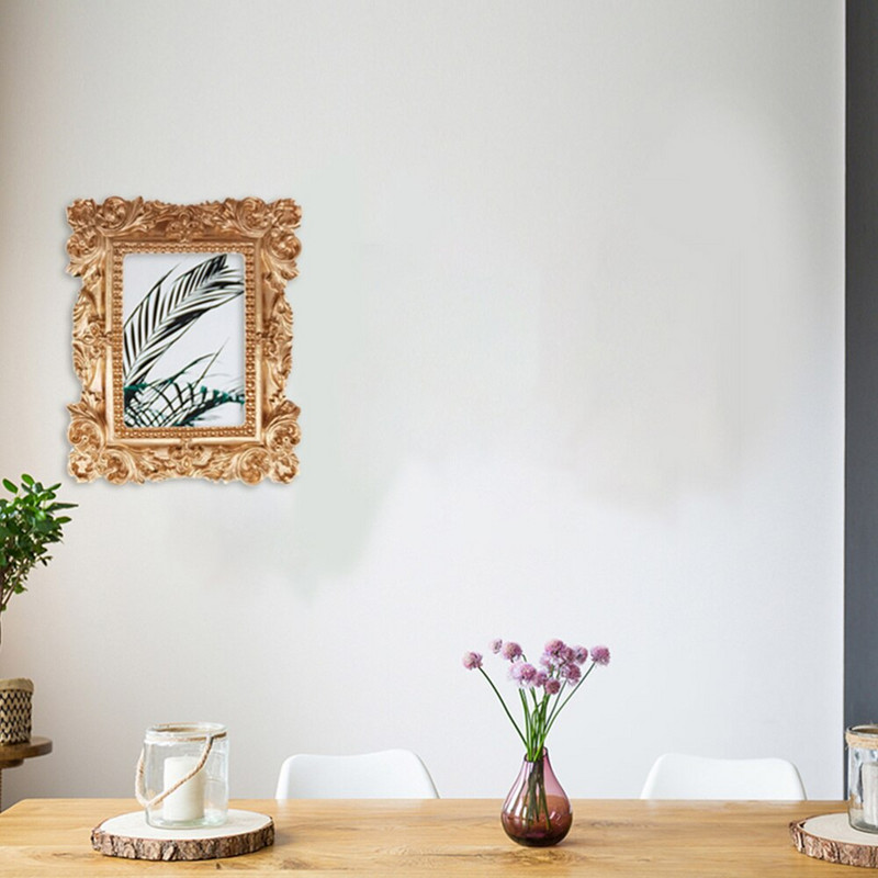 Nuotraukų rėmeliai Paveikslų rėmeliai Dervos ekranas Vintage Mini Ovalus Barokinis Senovinis Nagų Stalviršio Laikiklis Meninis Sienų Dekoratyvinis Rekvizitas