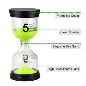 6 τεμ./Σετ 1/3/5/10/15/30 λεπτά Creative Sand Clock Sandglass Timer School Γραφείο σπιτιού Γραφείο για παιδιά Δώρο Χρονοδιακόπτης άμμου Διακόσμηση σπιτιού