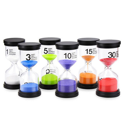 6 τεμ./Σετ 1/3/5/10/15/30 λεπτά Creative Sand Clock Sandglass Timer School Γραφείο σπιτιού Γραφείο για παιδιά Δώρο Χρονοδιακόπτης άμμου Διακόσμηση σπιτιού