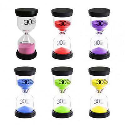 6Pcs/Set 1/3/5/10/15/60 Mins Inovativni pješčani sat, ukrasno staklo, prijenosni višenamjenski višenamjenski sat s pješčanim mjeračem miješanih boja