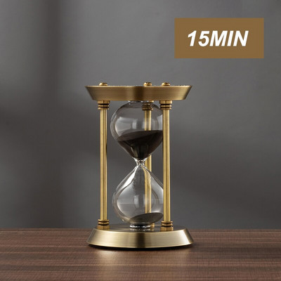 Clepsidra din metal retro europeană, clepsidra de nisip, ceas, cronometru, sufragerie, birou, birou, decorare, ornamente de bricolaj