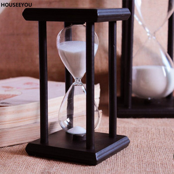 30-минутен пясъчен пясъчен часовник Време за обратно отброяване Модерен дървен таймер за пясъчни часовници Орнаменти за домашен декор Reloj De Arena Новогодишни подаръци
