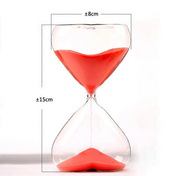 15 Minutes Love Shape Glass пясъчен часовник Романтичен подарък за рожден ден Grills Kid Bedroom Decor Time Manage Tools Timer Craftwork