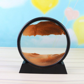 3D пясъчен часовник с рафт Дълбоководен пясъчен пейзаж Живи пясъци Картина Движещ се пясък Художествена картина Начало Декорация Декорации за бюро Подаръци