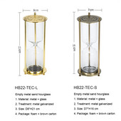 Tühi liivakell metallist klaasist liivakell kodu dekroteerimine köök liivataimer kaasaskantav paigaldus kingitus