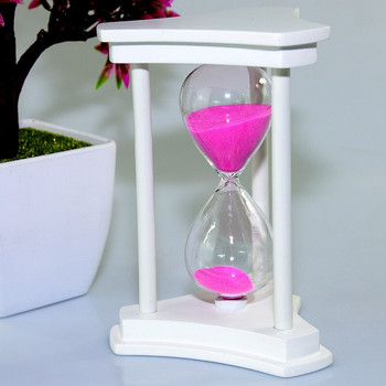 WoodenTimer Пясъчен часовник 15/30 минути Опция, Творчески орнаменти за домашен таймер за използване от деца за учене, Декоративна маса за домашна стая