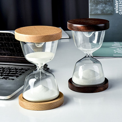 Hourglasses Sand Timers με ξύλινη βάση, 15 Minutes Hourglasses Sand Timer Inspired Glass/Σπίτι, Γραφείο, Διακόσμηση Γραφείου