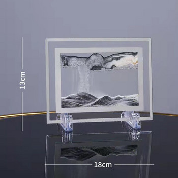 1 бр. Творчески 3D пясъчен часовник Стъклен пясъчен пейзаж в движение Движеща се пясъчна рамка Художествена живопис Дисплей с картина Течащ подарък Декорации за дома