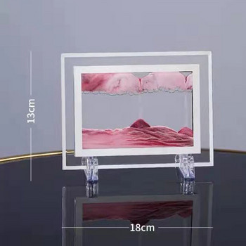 1 бр. Творчески 3D пясъчен часовник Стъклен пясъчен пейзаж в движение Движеща се пясъчна рамка Художествена живопис Дисплей с картина Течащ подарък Декорации за дома