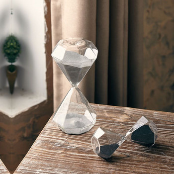 Εργαλεία χρονοδιακόπτη γυαλιού 15 λεπτών κλεψύδρα Διαφανές ρολόι με άμμο Τραπέζι γραφείου σπιτιού Διακοσμητικό χρονόμετρο άμμου για παιδιά ενήλικες