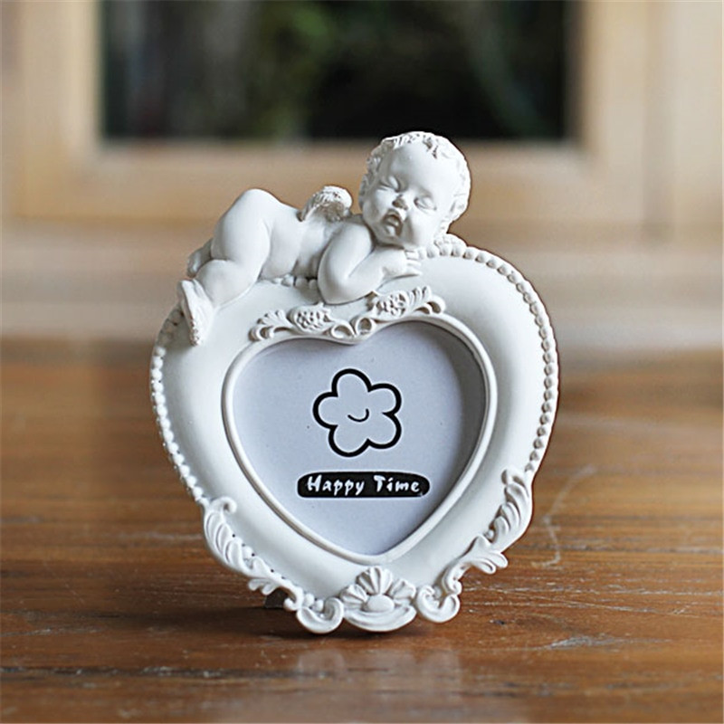 Mini rama foto alba pentru bebelus adorabil, rame foto in forma de inima Decor pentru casa, Porta Retrato Moldura Rama foto creativa pentru nunta