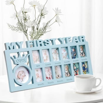 Δημιουργική κορνίζα φωτογραφιών 12 μηνών Baby First Year Growth Αναμνηστική οθόνη δώρου Πλαστική κορνίζα φωτογραφιών με ρεκόρ ανάπτυξης