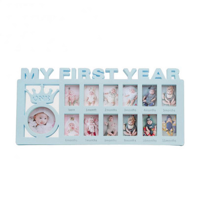 Kreatív képkeret 12 hónapos baba első éves növekedésének emlékére, ajándék kijelző műanyag képkeret növekedési rekordkeret