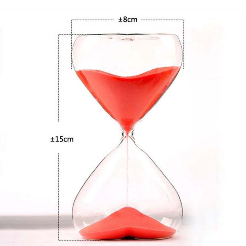 Nou 15 minute Love Shape Glass Clessidra Romantic Cadou de aniversare Grils Copii Dormitor Decor Timpul Gestionare Instrumente Timer Artizanat