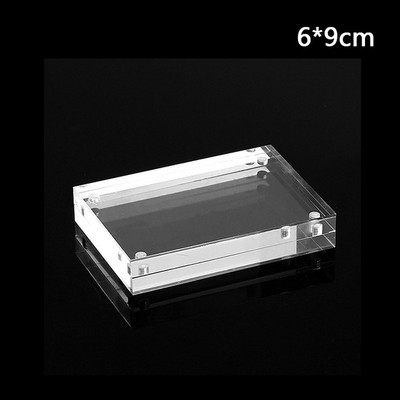 Dvipusis skaidraus kristalo nuotraukų laikiklis rėmelis, akrilo magnetas, paveikslėlio vieta stačiu kampu akrilinis nuotraukų rėmelis pakabukas namų dekoras