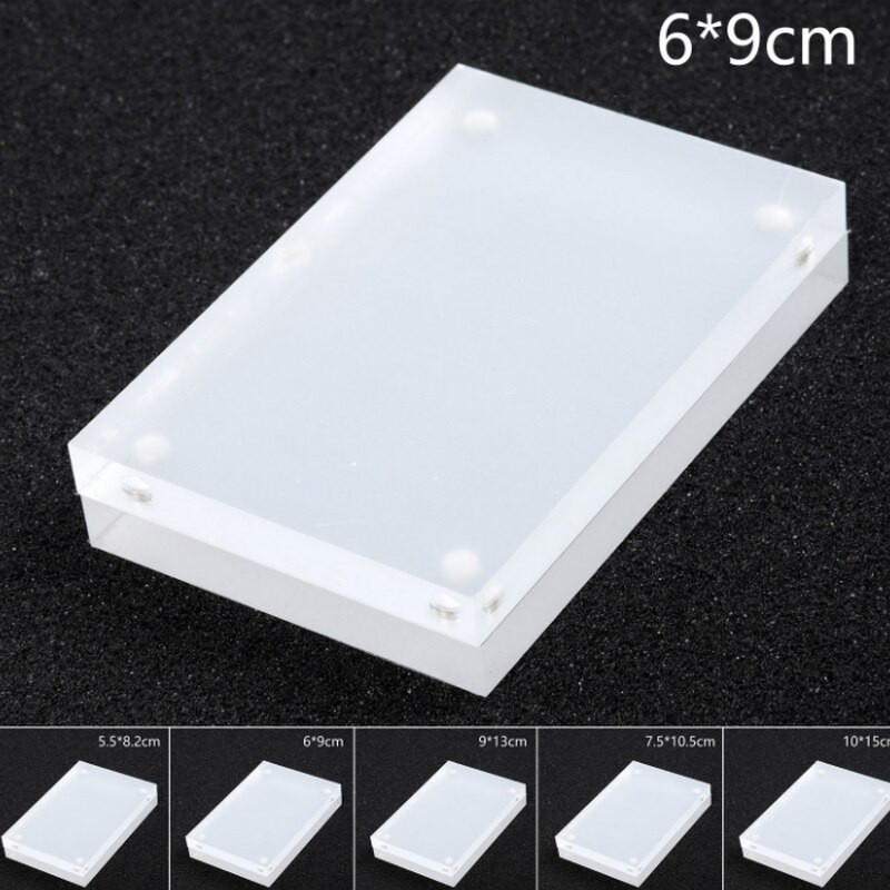 Dvipusis skaidraus kristalo nuotraukų laikiklis rėmelis, akrilo magnetas, paveikslėlio vieta stačiu kampu akrilinis nuotraukų rėmelis pakabukas namų dekoras