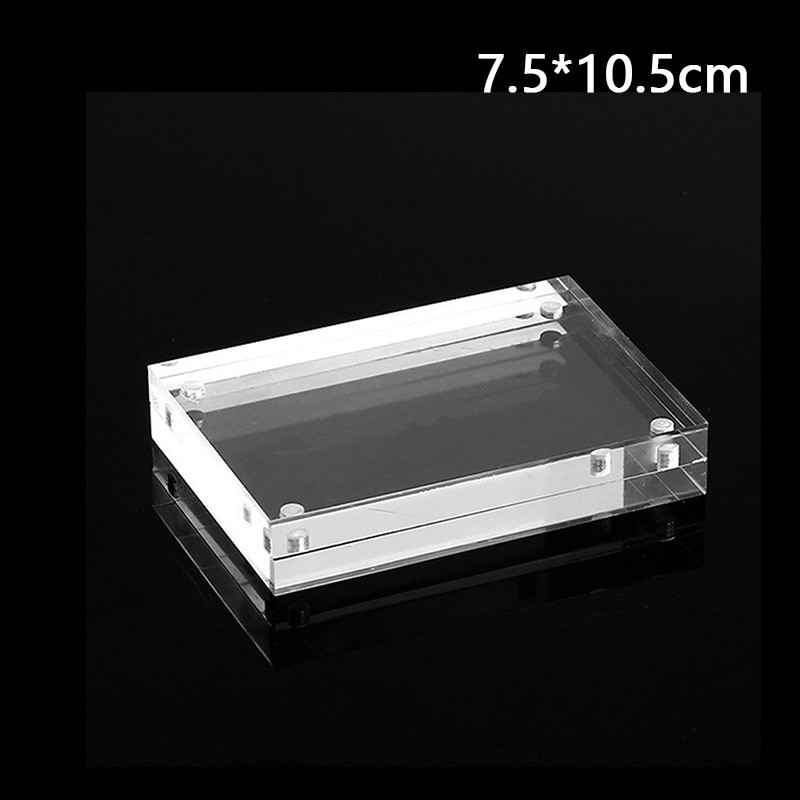 Dvipusis skaidraus kristalo nuotraukų laikiklis rėmelis, akrilo magnetas, paveikslėlio vieta stačiu kampu akrilinis nuotraukų rėmelis pakabukas namų dekoras