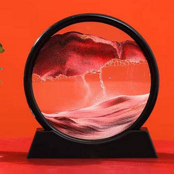 1 τμχ Glass Sandscape Δημιουργική τρισδιάστατη κλεψύδρα σε κίνηση με κινούμενη άμμο Πλαίσιο ζωγραφικής με εικόνα Οθόνη ρευστών δώρων οικιακά είδη