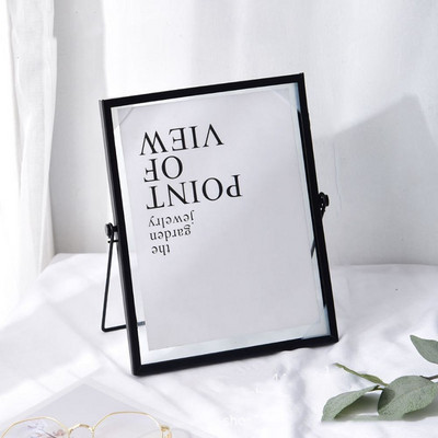 Senovinis metalinis nuotraukų rėmelis, stiklo spaustukas, džiovintų gėlių augalas, tapyba Plakatų laikiklis Nordic Ins namų darbalaukio dekoravimas